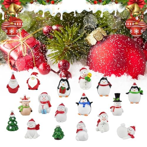 LPAMABA 17 PCS Figurines de Décoration de Noël Figurine Noël Miniature Figurine Noel Resine Noël Miniature Ornament Kits Noel Miniature Ornament Sapin Décoration de Noël Miniature