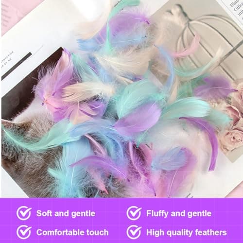 Zeayebsr 100 PCS de Plumes pour L'artisanat,Plumes Loisirs creatifs, Plumes Loisirs creatifs,Plume Decoration,Idéales pour la Décoration de Mariage, Les Arts et L'artisanat pour Les Enfants,Plume