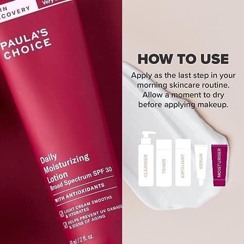 Paula's Choice SKIN RECOVERY Crème de Jour SPF 30 - Crème Hydratante & Nourrissante Visage avec Q10 - Crème Solaire Minérale pour Peau Sensible - Peaux Normales à Sèches - 60 ml
