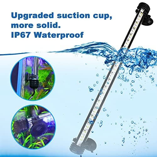 BELLALICHT LED Timer éclairage d'aquarium - Lampe d'aquarium [lumière blanche RVB] avec minuterie intégrée, variateur 10 niveaux de luminosité IP67 étanche Light pour réservoir de poissons plante