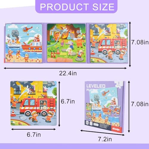 ASTARON Puzzles magnétiques pour Enfants, 16-20-25 pièces Puzzles magnétiques d'apprentissage pour Les Voyages, Jouets de Voyage, activités en Voiture et en Avion pour Les Enfants