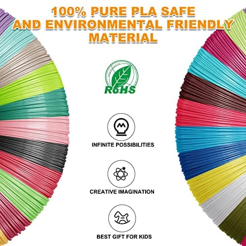 Yungden Filament Stylo 3D, 30 Couleurs 1,75MM Recharge 3D Pen Filament, Total 90M pour Fil Stylo 3D, Compatible avec SAYWE, Acdolf, MYNT3D, SCRIB3D Stylo D'Impression 3D
