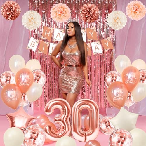 10 Ans Fille, Écharpe Couronne Anniversaire, Ballon Chiffre 10 Or Rose, Bougies, Gâteau Topper Happy Birthday, Cadeau 10e