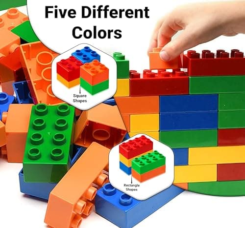 NEEZ Bloc de Construction - Briques de Construction pour Tout-Petits Jeux, Jouet Éducatif, Développer Leur Motricité Fine pour Enfants de 1,5 à 3 Ans - Jeu de Blocs (150 pièces)