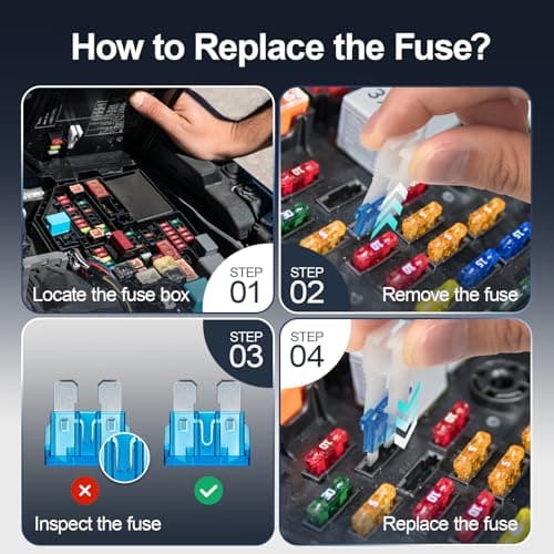 JOREST 60Pcs Fusible Voiture Set pour Voiture/RV/Camion/Moto (2A 3A 5A 7.5A 10A 15A 20A 25A 30A 35A 40A) -30 Mini Fusible Auto + 30 Moyenne Fusible Automobile + 1Extracteur