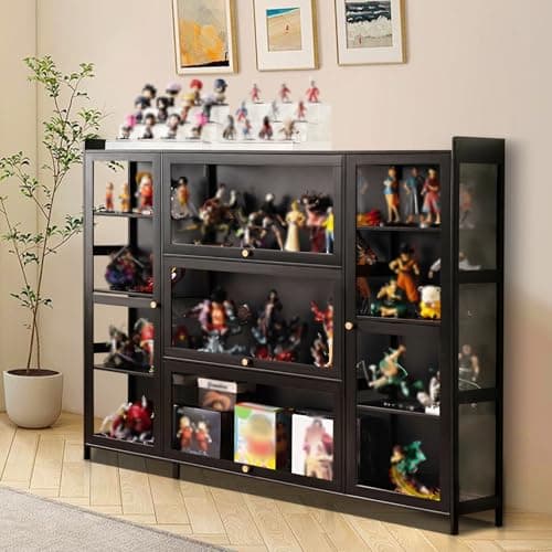 robwibw Vitrine pour Collection 53.15in Vitrine en Verre Acrylique Vitrine pour Objets De Collection Vitrine Acrylique pour Mini Figurines, Objets De Collection