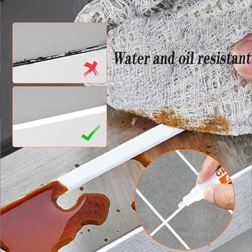 Topspitgo Stylo Joint Carrelage Marqueur pour Joints de Carrelage de Sol Salle de Bain et de Cuisine Murs pour Rénovation Restauration (BeigeBlanc)
