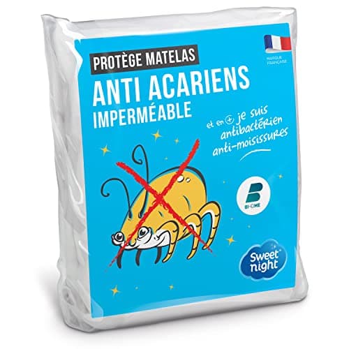 SWEET NIGHT Sweetnight - Protège Matelas 160x200 cm | Alèse Imperméable et Anti Acariens | Molleton 100% Coton | Silencieux et Respirant