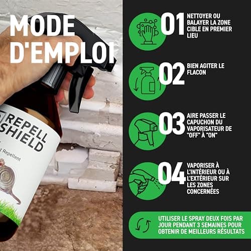 RepellShield® Répulsif Anti Souris & Anti Rat – 250ml – Menthe Poivrée Ultra Concentrée – Non Tachant – Usage Intérieur & Extérieur – Éloigne Les Rongeurs – Anti Souris et Rats Puissant