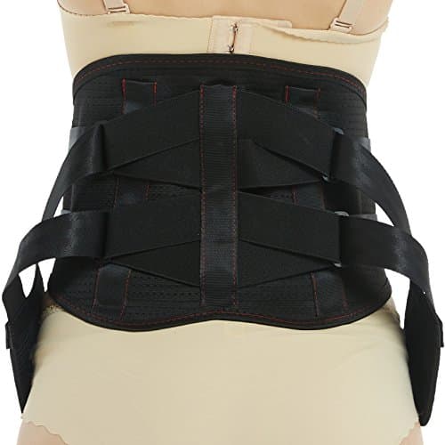 NEOtech Care Ceinture lombaire - Matériau respirant - Soutien/Maintien du dos renforcé - Corset double compression - Gym/Posture/Entrainement/Travail - Marque (Noire, Taille S)