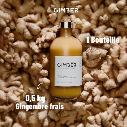 GIMBER Concentré de gingembre bio 3x700 ml (2,1L) | Boisson sans alcool 100% biologique à base de gingembre, citron et épices | Jus de gingembre Premium