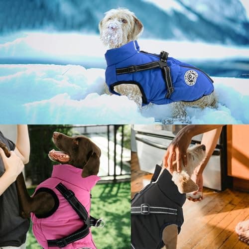Manteau imperméable pour Chien avec Harnais, Manteau d'hiver Chaud pour Chien, Veste pour Chien, Gilet pour Chien pour Petits et Moyens Chiens