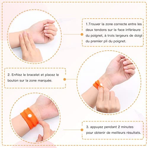 VEGCOO 7 Paires Bracelets Anti-Nausées pour le mal de mer et mal des transports, Bande de Poignet D'acupression, Bracelet Anti Nausée Sans Effets Secondaires pour Enfants, Grossesse, Vacances Voyage