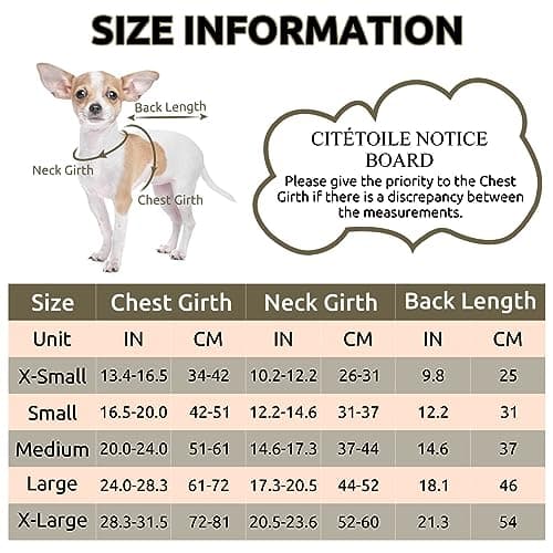 CITÉTOILE Manteau de Chien Coupe - Vent, Manteau Chien Fourré Polaire Epaiss, Manteau Veste d’Hiver Chien Chaud, Vêtement pour Chiens avec Trou de Corde de Traction, Vert, XS