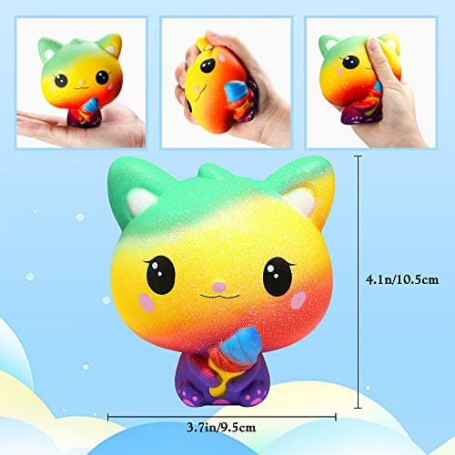 4 Pièces Squishy Kawaii Squishies Jouet, DJLLA Squishy Kawaii Anti Stress Jouets de Stress pour Les Enfants, Les Filles, Les Sarçons, Les Adultes