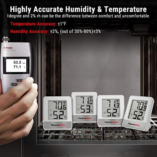 ThermoPro TP49-3 Petit Hygromètre Numérique Thermomètre Intérieur Thermomètre D'ambiance Moniteur de Température et Humidimètre pour Le Confort du Bureau à Domicile Thermomètre de Reptile, 3 Pièces