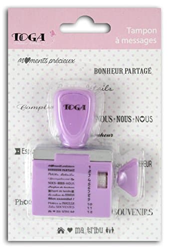 DRAEGER PARIS 1886 Toga TPM108 Tampon à Messages avec 12 Expressions Famille Plastique Violet 9,5 x 14,5 x 3 cm