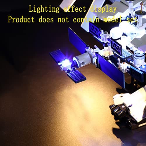 GEAMENT Jeu De Lumières (Télécommande) Compatible avec Lego Internationale Raumstation - Kit D'éclairage LED pour Ideas 21321 (Modèle de Bloc Non Inclus)