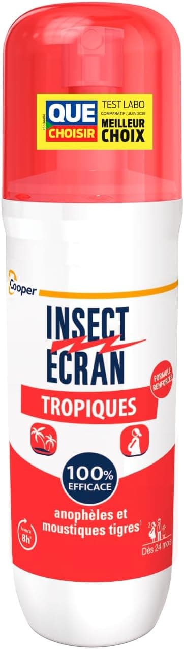 INSECT ECRAN Tropiques - Spray Anti-Moustiques Répulsif - 8H - 75 ml
