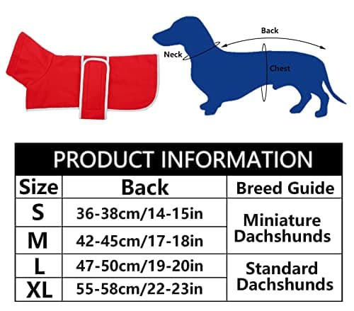 Morezi Manteau d’hiver pour chien Parfait pour teckels Avec doublure en polaire rembourrée et col haut Combinaison de neige pour chien avec lanières réglables