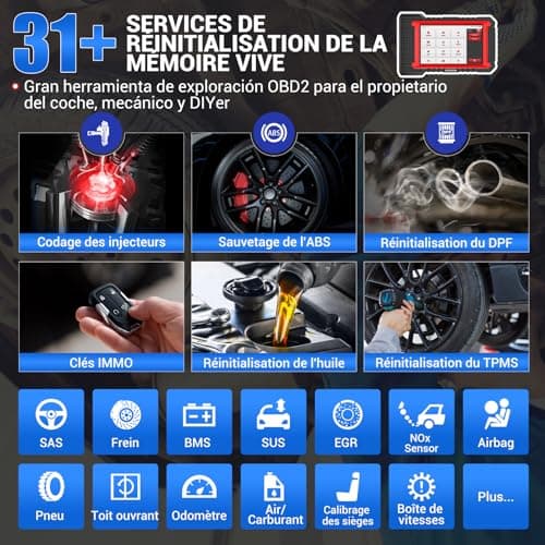 KINGBOLEN K7 Valise de Diagnostic Auto OBD II en français avec Mise à Jour 3 Ans, 31 Services, bidirectionnels, Codage ECU- Outil incontournable pour Les mécaniciens et Amateurs Voitures