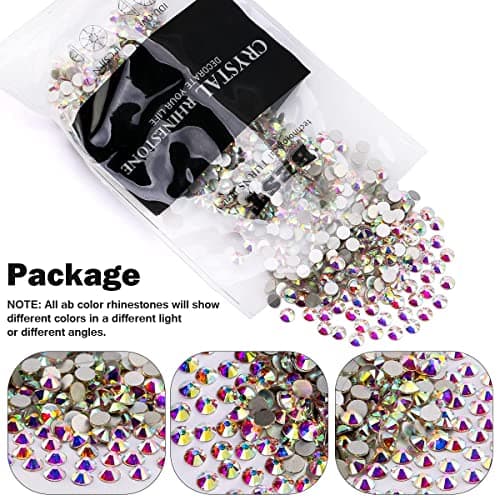 YHMQ DU 2880 pièces Strass, Cristaux à Ongles - Strass pour Ongles, Crystal ClearAB - SS16 (3,8-4,0 mm)