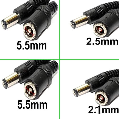 RUNCCI-YUN 12 Pcs connecteurs DC montage panneau prise 2,1mm x 5,5 mm/2,1mm x 5,5 mm,12 prise connecteur femelle 5,5 mm x 2,5 mm /2,1mm x 5,5 mm