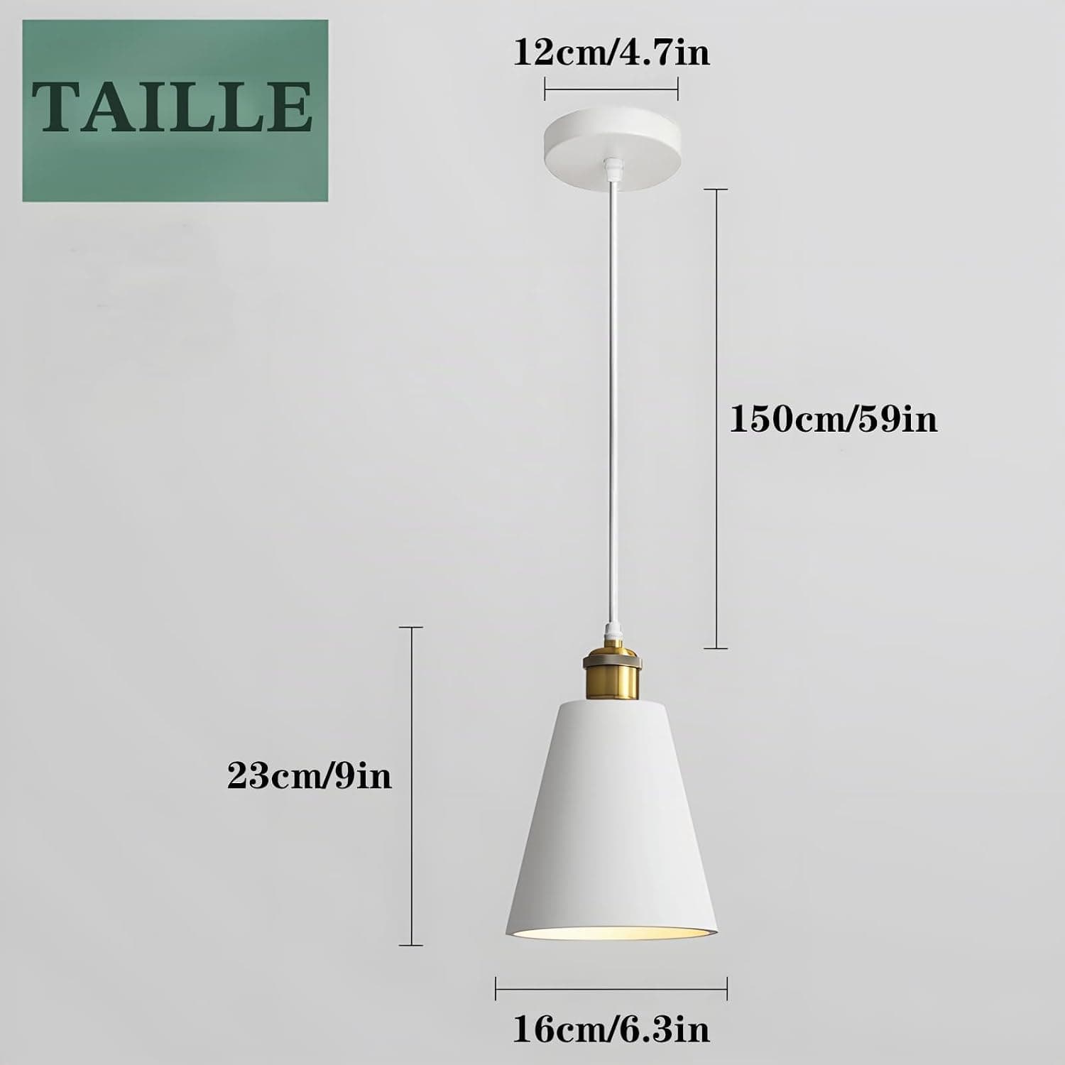 Suspension Luminaire Vintage,Lustre E27 Hauteur Réglable 150cm
