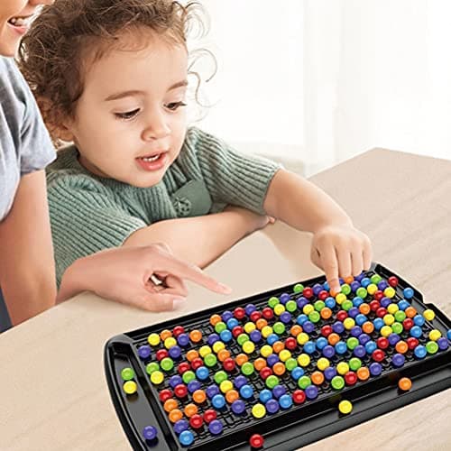 Puzzle Magic Chess Board Rainbow Ball Elimination Game avec 241Pcs Rainbow Bead Extra-Large Jeux d'échecs pour Enfants et Adultes