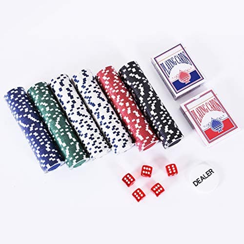 HOMCOM Mallette de Poker Coffret de Poker Complet avec 300 jetons 2 Jeux de Cartes + 2 clés Aluminium