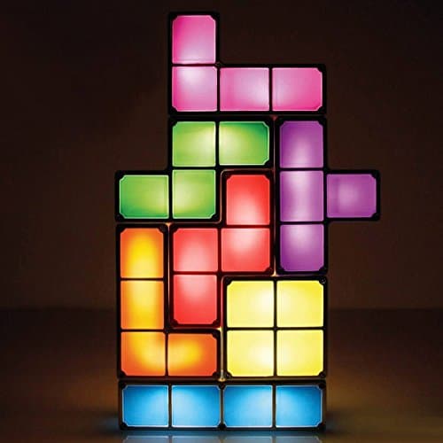 Goods & Gadgets Lampe Tetris Lampe de table LED empilable Lumière d'ambiance rétro Lampe Tetris blocs de construction