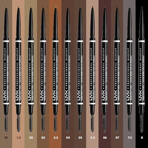 NYX Professional Makeup Crayon à Sourcils Micro Brow Pencil, Crayon Ultra-Fin Double-Embout avec Mine Rétractable et Goupillon, Teinte : Espresso (07)