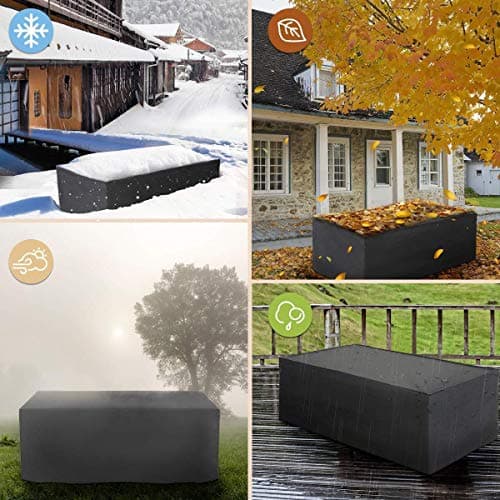 Housse Salon de Jardin, Housse de Table Jardin Rectangulaire, Couverture de Protection Meubles Bâche Salon de Jardin Imperméable Anti-UV,420D Oxford Bache Table Exterieur (180x120x74cm 420D)