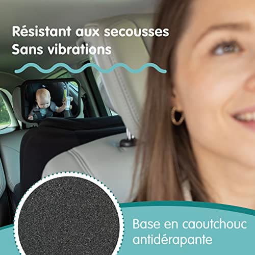 Onco Miroir Voiture Bébé Retroviseur - 100% Incassable, Miroir Bébé Voiture, Double Prix : Meilleure invention de voyage 2023 et Meilleur produit de sécurité 2024, Accessoire Voiture