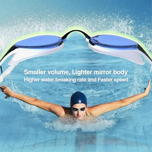Dizokizo Lunettes de Natation Confortables,Sans Fuite, Lunettes de plongée Anti buée, Protection UV, Lunettes de Piscine pour Adulte Homme Femme