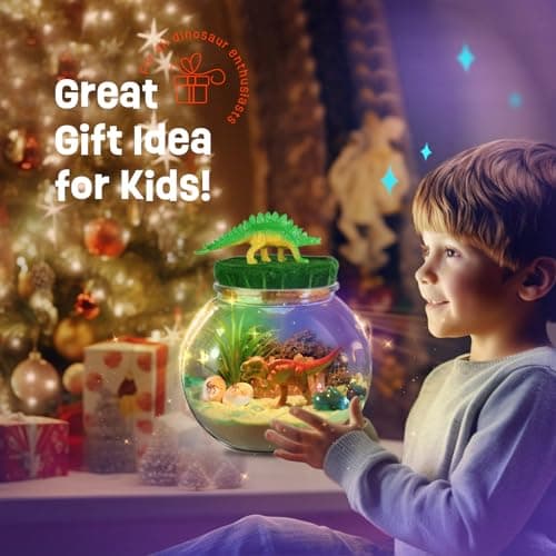 Cadeaux Dinosaures pour garçons - Kit de Terrarium Dinosaure pour Enfants - Cadeau d'anniversaire pour garçons âgés de 4 5 6 7 8-12 Ans - Jouets Dinosaures pour garçons - Kit d'artisanat pour Enfants