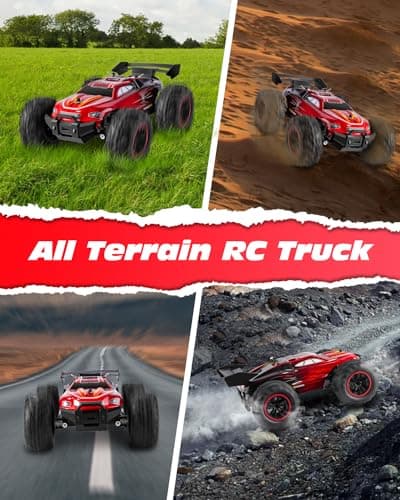 Uplayteck Voiture Télécommandée, 1:18 2WD 2,4 GHz RC Voiture, Tout-Terrain à Grande Vitesse 20+KM/h Véhicule avec Piles Rechargeables, Buggy RTR Truck de Jouet, Cadeau pour 5+ Ans Enfants et Adultes
