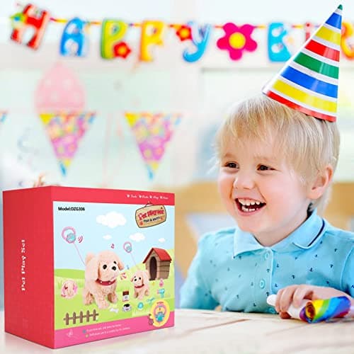 Koonie Jouets pour Chiens de Marche pour Enfants, Chiens électroniques interactifs, Marche Parlant, aboyant, Chant, Robot, Chiot, Jouet pour Chien, Cadeaux pour Filles et garçons de 2, 3, 4, 5 Ans