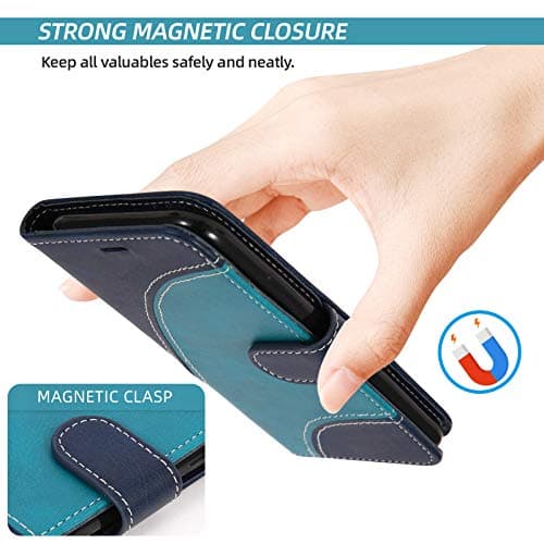 BoxTii Coque pour iPhone SE 2020 / iPhone 8 / iPhone 7, Portefeuille Etui en Cuir PU, Magnétique Protection Housse Coque pour iPhone SE 2020 / iPhone 8 / iPhone 7, Bleu