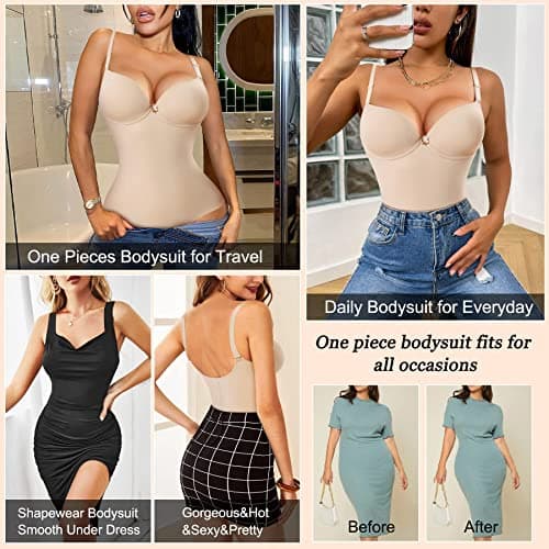 Bingrong Body Gainant Femme Amincissant Ventre Plat Invisible Gaine Body Sculptant Corset Minceur Lingerie Sculptantes Combinaison Body Shaper Shapewear Bodysuit
