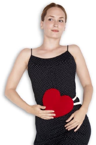 LESCHI Coussin chauffant - Bouillotte micro-ondes - cœur rouge à pois - Bouillotte graines de blé bio souple - Idéal pour se réchauffer en hiver et pour apaiser le ventre