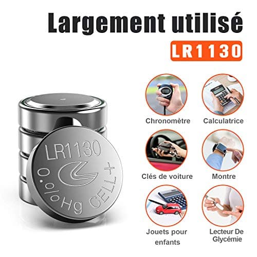 Paquet de 20 Piles Bouton alcaline de la Pile LR1130 AG10