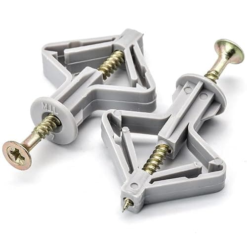 SMGDA 100 Pièces Fixations pour Plaques de Plâtre (50 Chevilles Murales et 50 Vis Placo), Chevilles pour Plaques de Plâtre, Ancres Chevilles et Vis pour Fixations Murales Creuses Cloisons Sèches