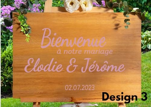 Stickers Personnalisés pour Panneau Mariage, Baptême, anniversaire... - Panneau Bienvenue - Décoration de mariage et évènements - Accueillez vos Invités avec Style ! Fabrication Artisanale Française