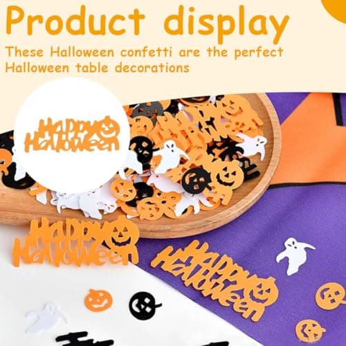 UENXRXE 3 Sacs Halloween Décorations Citrouilles Araignées Chauves-Souris Sorcières Crânes Fantôme Halloween Confettis Pour Halloween Décorations De Table Fête Fournitures