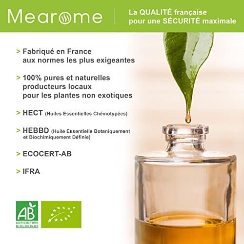 Huile Essentielle de CITRONNELLE de JAVA BIO - Cymbopogon Winterianus - Distillée en FRANCE - Mearome - 30 ml - 100% Pure et Naturelle, HEBBD, HECT