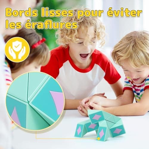 ECHOCUBE Cube Serpent Magique avec thème Poker, 2 Paquets de 24 Blocs de Cube Serpent Rapide pour remplir Les Sacs de fête, Casse-tête éducatif Serpent Jouets Amusants Cadeaux de fête (Vert & Rose)