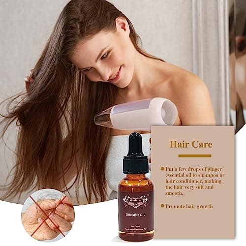 Huile de Massage, Huile de Gingembre, Huile de Massage de Drainage Lymphatique, Essentielle Huile pour Réchauffer, Détendre, Masser, Huile de Massage pour Soulager des Douleurs Articulaires