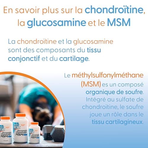 Doctor's Best, Glucosamine-Chondroitin MSM, avec OptiMSM, 120 Gélules, Sans Soja, Sans Gluten, sans OGM