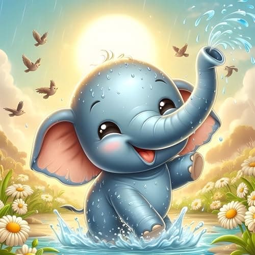 MOGTAA Éléphant Peinture Diamant Adulte, 5D Animaux Diamond Painting Complet Diamant Kit Enfants, Diamant Painting Paysage Strass Point de Croix Cristal pour Murale Décor 30x30cm